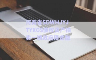 河南省SDWHJYJTYXGS債權(quán)資產(chǎn)拍賣一期政府債定融 河南省SDWHJYJTYXGS債權(quán)資產(chǎn)拍賣一期政府債定融