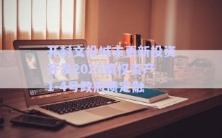 開封文投城市更新投資開發(fā)2025債權資產(chǎn)1-4號政府債定融